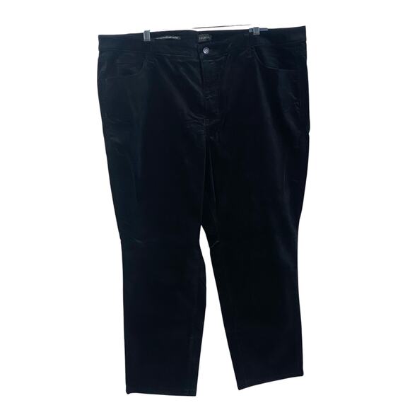 NWT TALBOTS 22WP Black Velveteen Straight Leg Pants Holiday Dressy Slimming - Picture 2 of 14